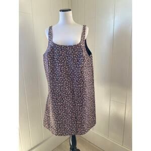 H&M Floral Corduroy Pullover Dress, Size L
